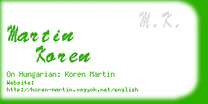 martin koren business card